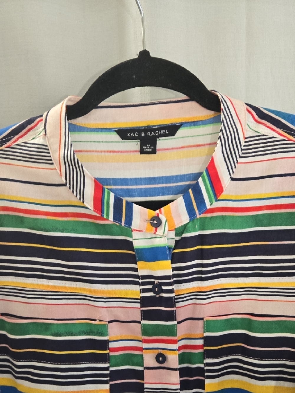 Zac & Rachel Striped Popover Button-Front Shirt  In EUC - Picture 3 of 8